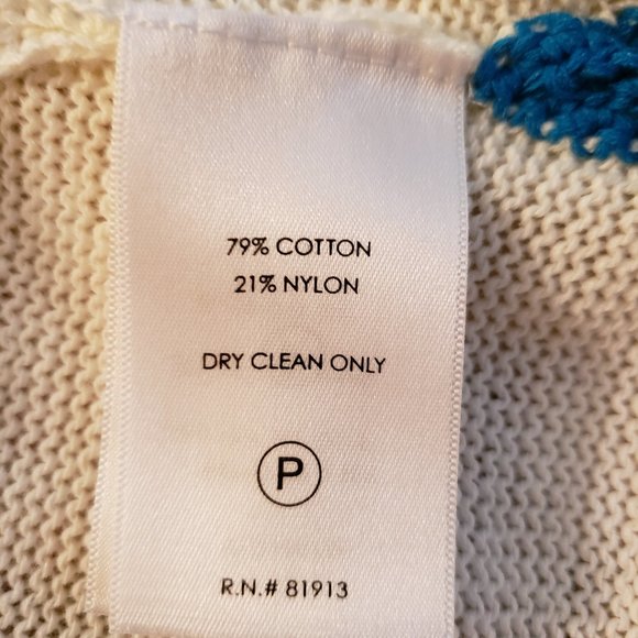 Laced Cardigan in Soft White and Blue Size Petite - Picture 8 of 8